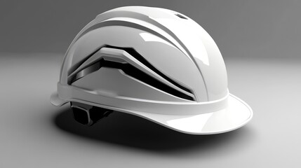 A futuristic, sleek-designed hard hat with integrated smart technology.
