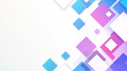 Fototapeta premium Experience a refreshing blend of light blue and purple geometric shapes that dance gracefully on a bright white canvas.