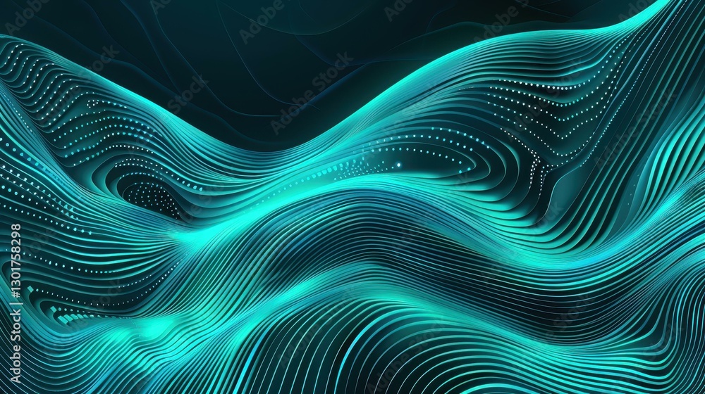 Poster experience the allure of a navy backdrop adorned with abstract blue dots, creating a mesmerizing wav