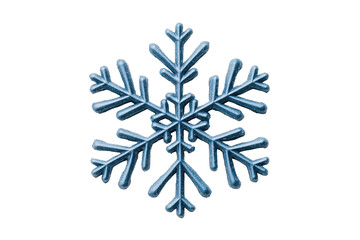 Intricate blue snowflake design, cut out