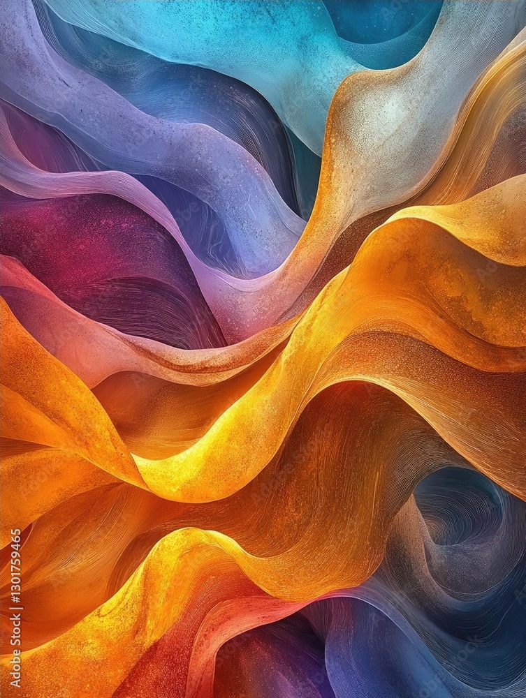 Aufkleber vibrant abstract waves of color flowing seamlessly, creating a dynamic and artistic background
