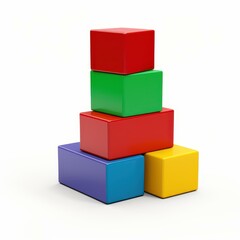 Fototapeta premium A building block cutout that symbolizes creativity and innovation, set against a simple white backdrop for clarity.