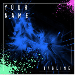 Modern, Minimalistic, Abstract, Neon Colored Dust Explotion Cover Template Design