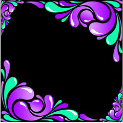 abstract floral background with frame