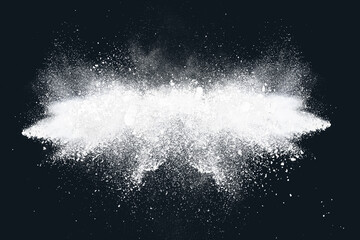 Abstract design of white powder particles explosion cloud