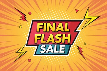 Exciting final flash sale with vibrant colors and dynamic design sparking joy and urgency among shoppers. Generative AI