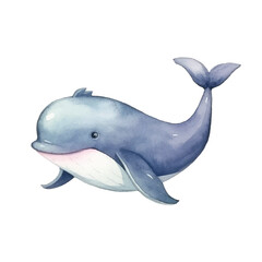 watercolors Cute whale illustration 