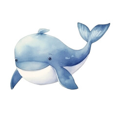 watercolors Cute whale illustration 