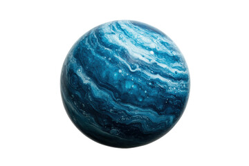 Blue planet with swirling patterns, cut out