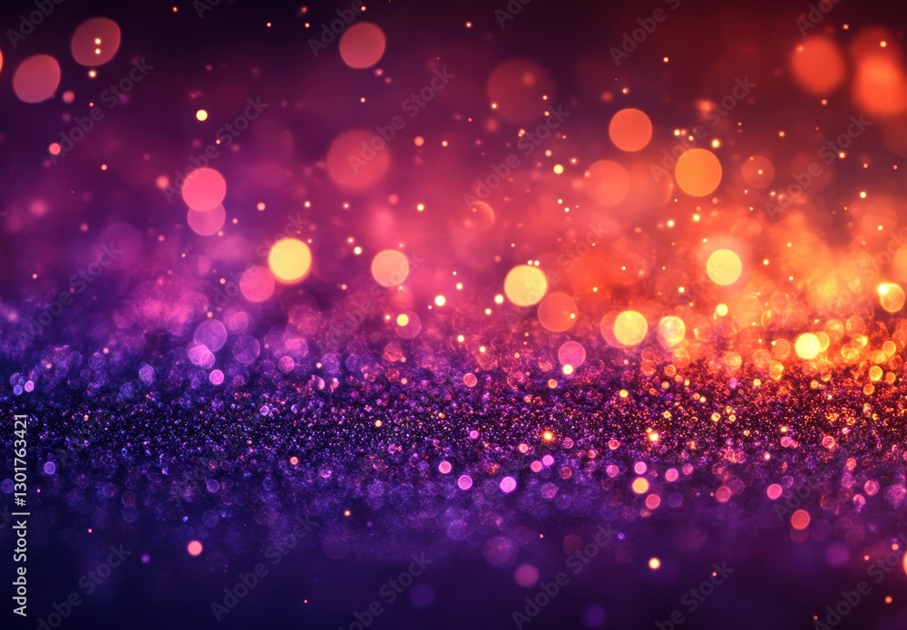 Poster abstract background with colorful bokeh lights and glowing particles creating a magical atmosphere i