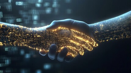 A digital contract exchange between businesses in a B2B deal, showing secure transactions with space for text on top.