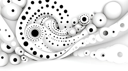 Dynamic black and white spiral patterns abstract art digital design modern aesthetics