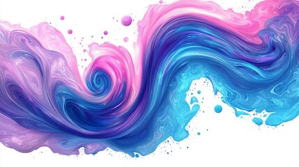 World Creativity and Innovation concept week Vibrant fluid abstract painting in blue and pink.