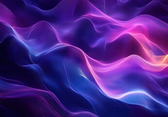 Obraz premium Abstract colorful waves of digital fluidity and light flowing in vibrant shades of purple, blue, and pink, creating a mesmerizing background design