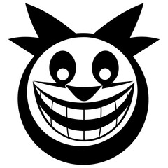 April fools day clown smile face silhouette silhouette icon vector art illustrations