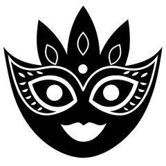 Happy festive carnival mask, eyes disguise silhouette  icons vector illustration