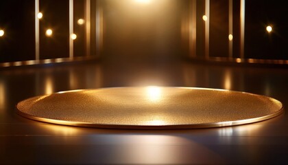 Reflective Gold Foil Surface with Abstract Light Play for product display and advertisement