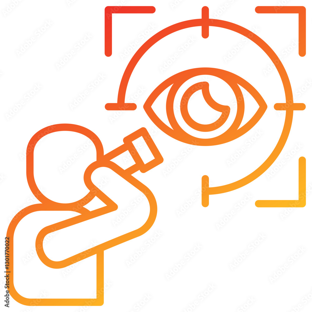 Poster vision line gradient icon