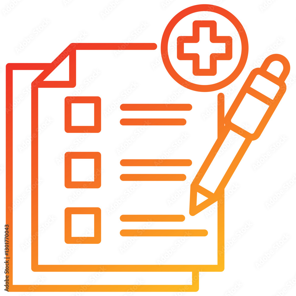 Poster Add Task Line Gradient Icon