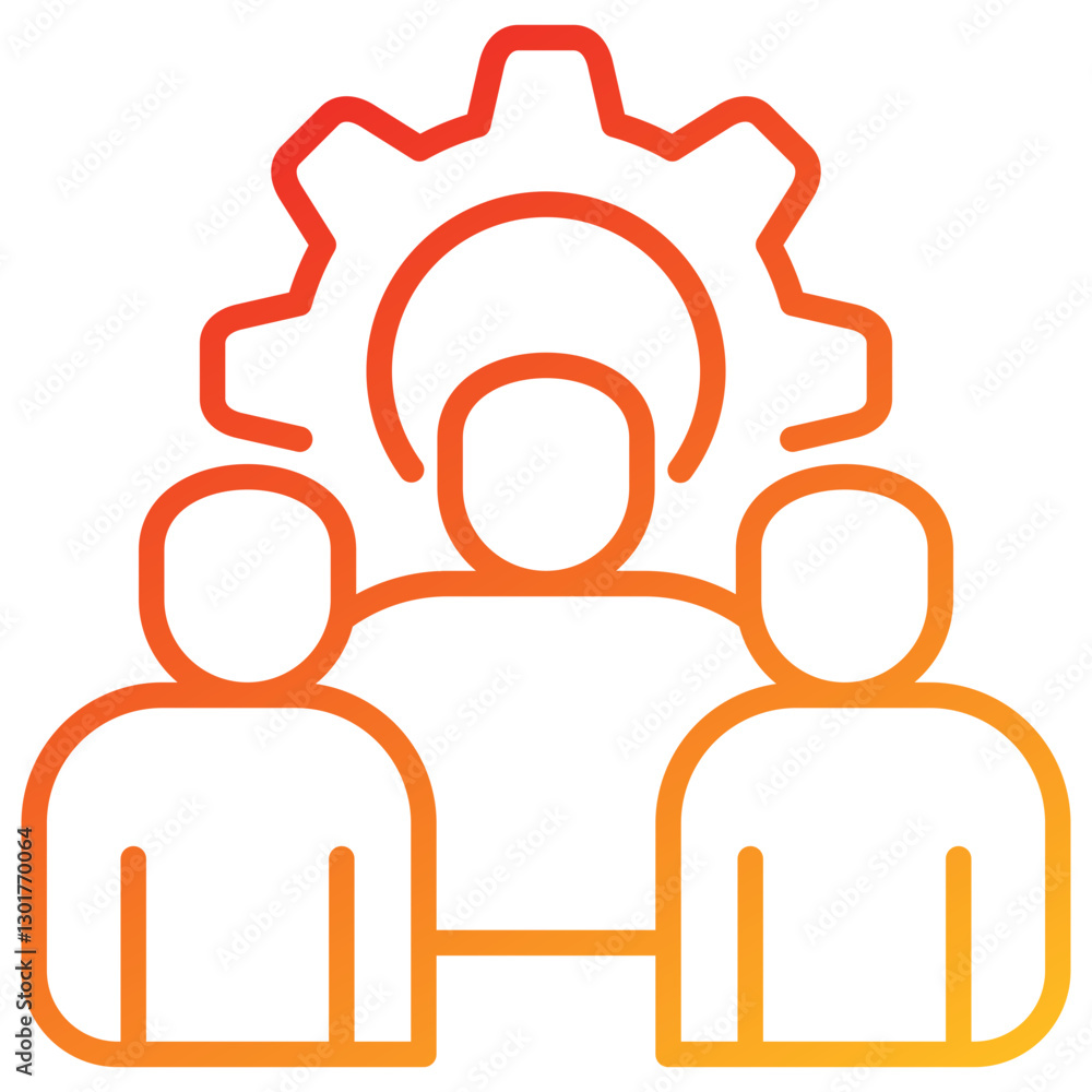 Poster workforce line gradient icon