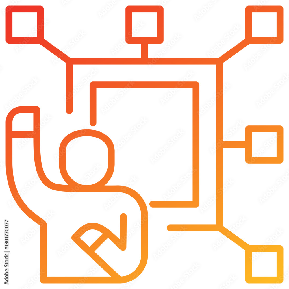 Poster skill line gradient icon