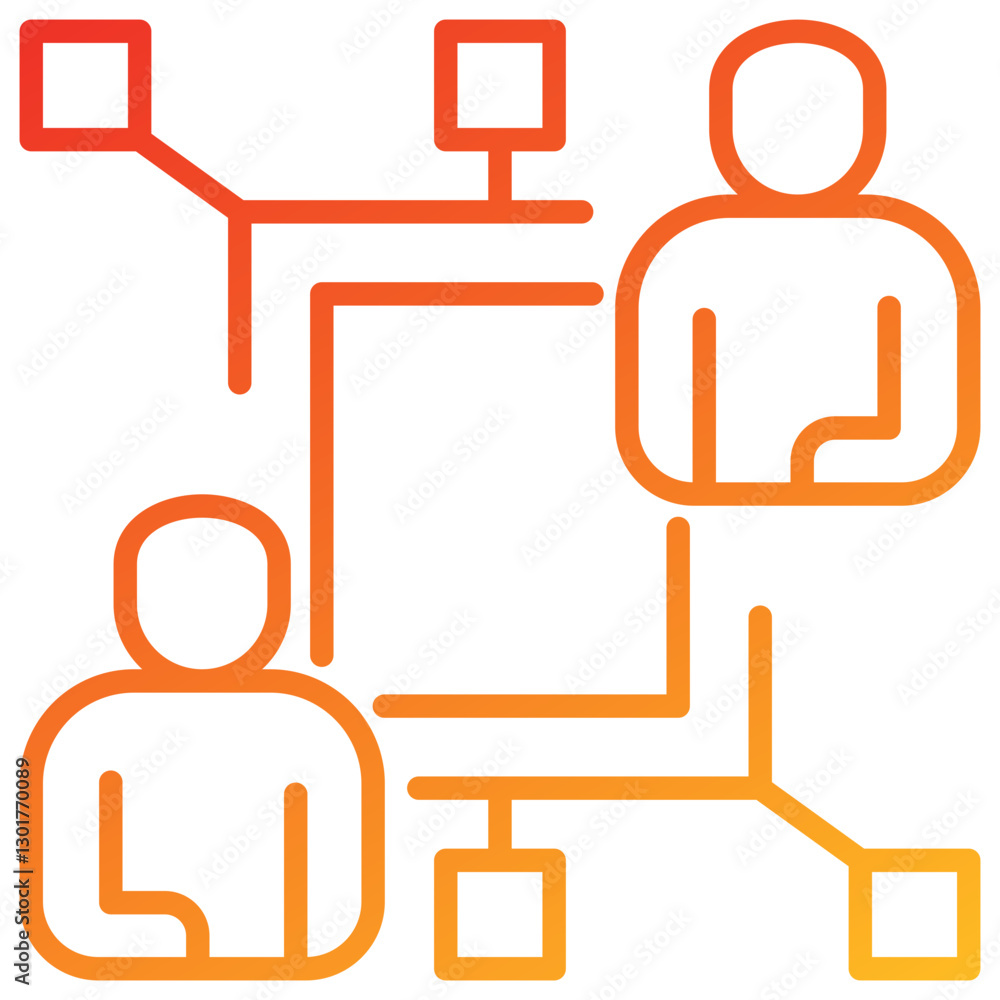 Poster connection line gradient icon