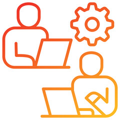 Co Worker Line Gradient Icon