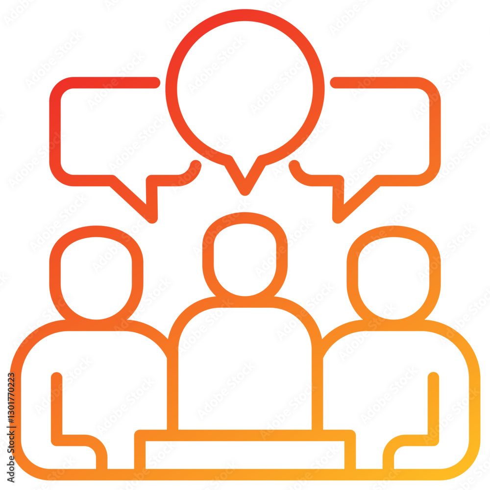 Poster conversation line gradient icon