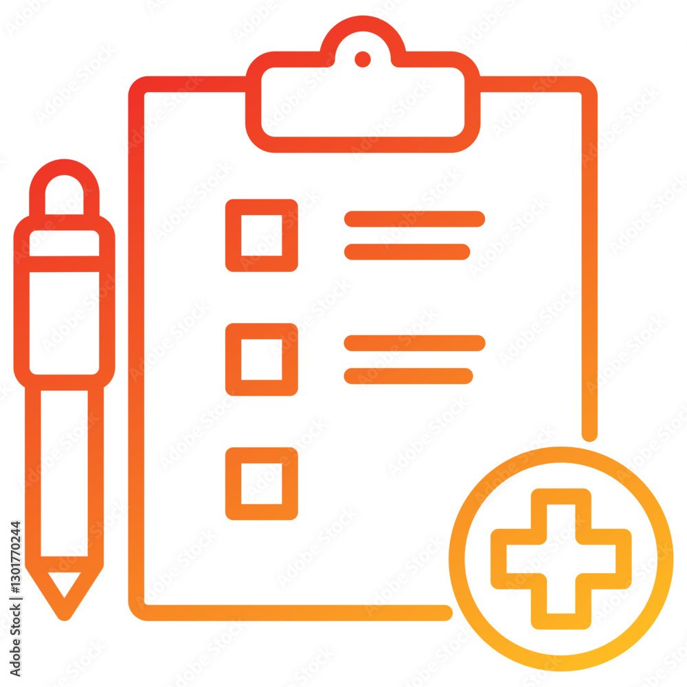 Poster Add Task Line Gradient Icon