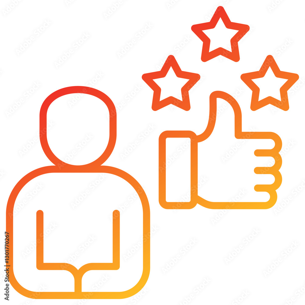 Poster rating line gradient icon