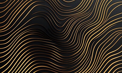 Elegant black background with flowing golden lines creating a sophisticated texture