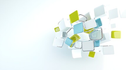 Dynamic 3d cube animation in digital space