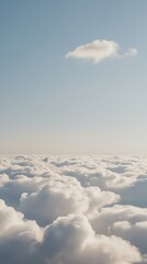 Fototapeta premium Beautiful aerial view of soft, fluffy clouds in the sky, creating a serene and peaceful atmosphere, ideal for nature, weather, and dreamlike backgrounds or wallpapers.