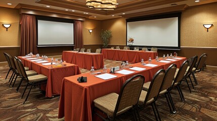 A well-lit and modern conference space featuring ergonomic office chairs and a high-tech projector.