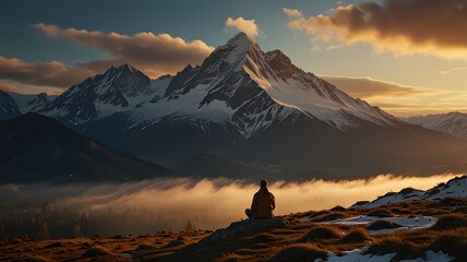Mountain Meditation: Finding Peace at Sunset