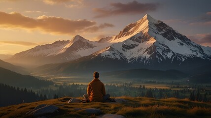 Mountain Meditation: Finding Peace at Sunset