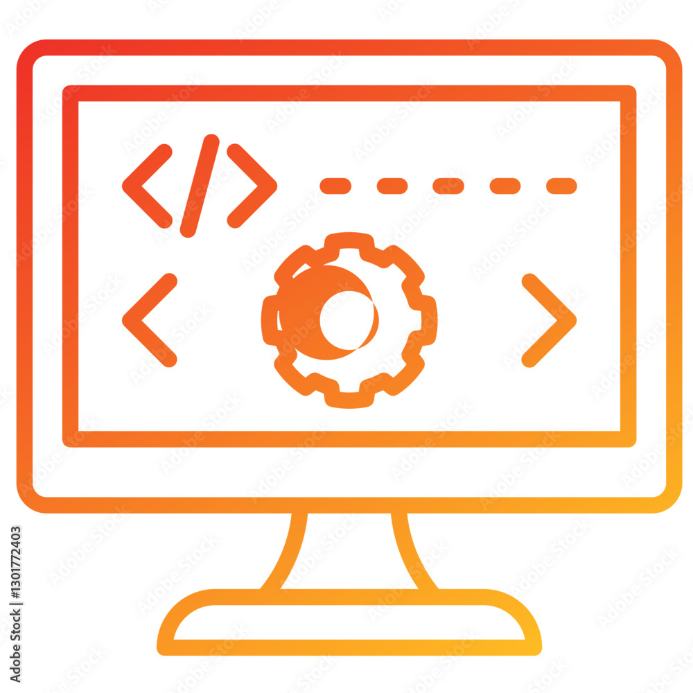 Poster Programming Line Gradient Icon
