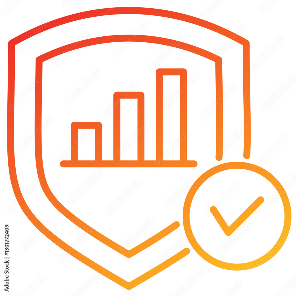 Poster reliability line gradient icon