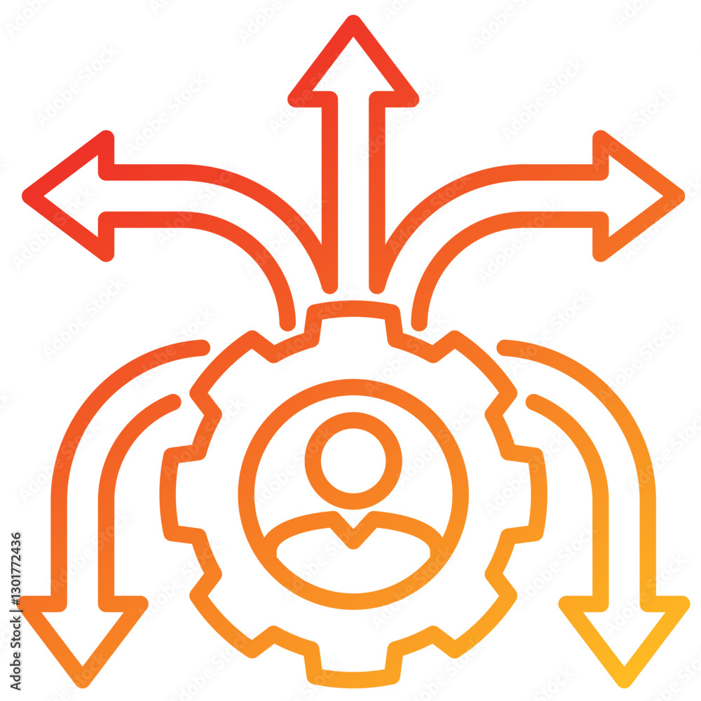 Poster flexible line gradient icon