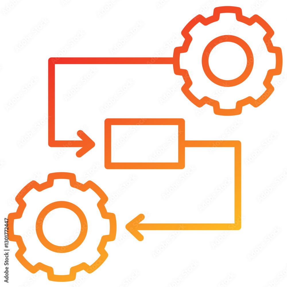 Poster Automation Line Gradient Icon