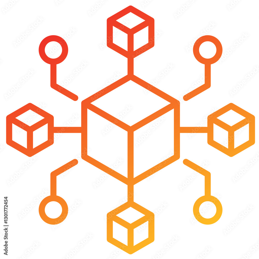 Poster Microservice Line Gradient Icon
