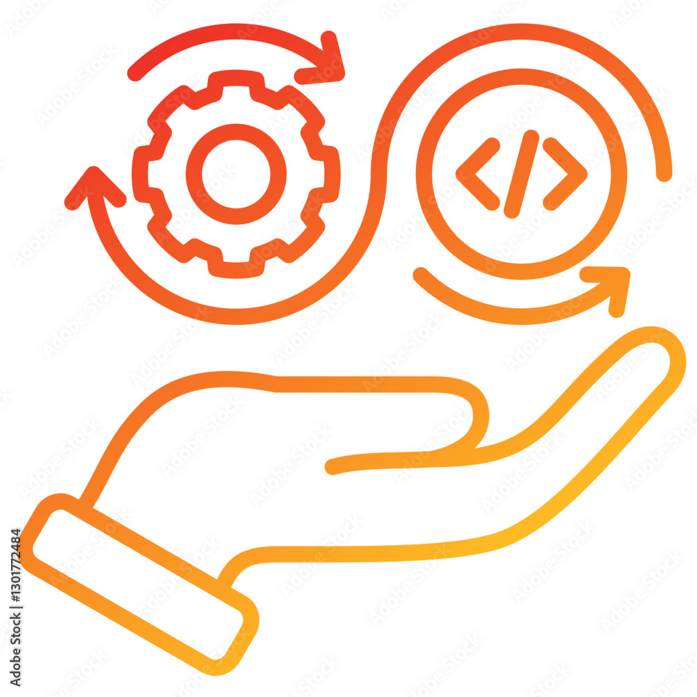 Poster Continuous Line Gradient Icon