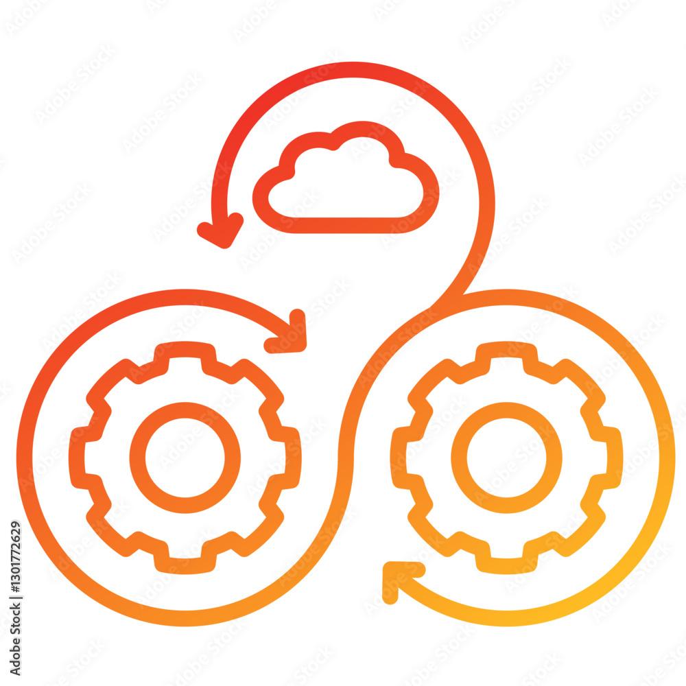 Poster Devops Line Gradient Icon