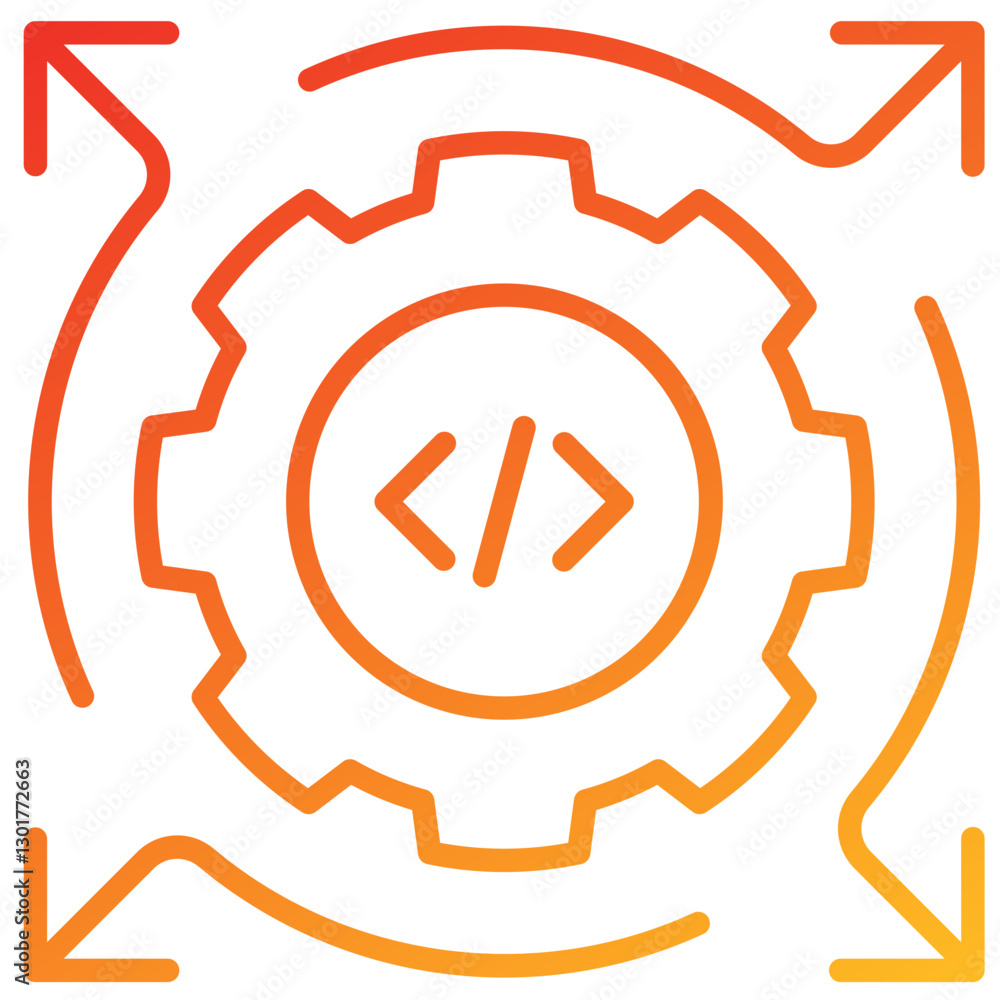 Poster Devops Line Gradient Icon