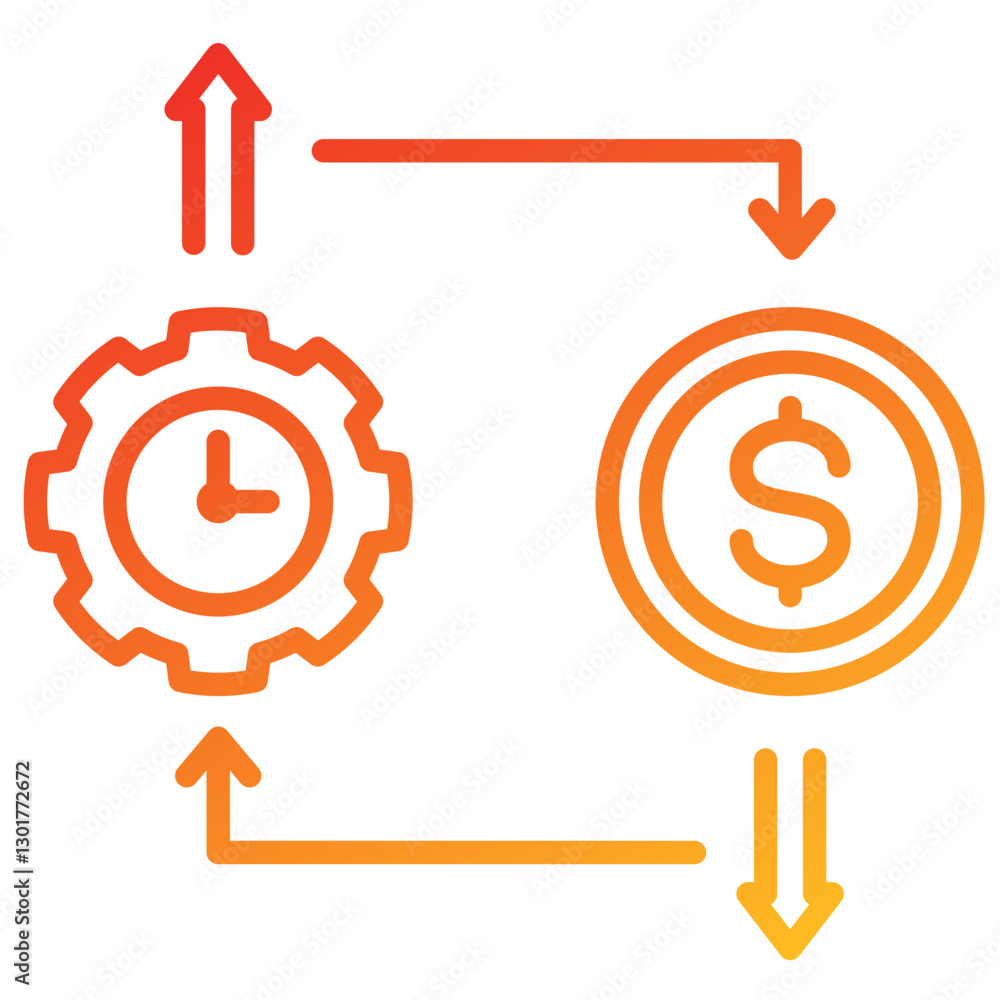 Poster efficiency line gradient icon