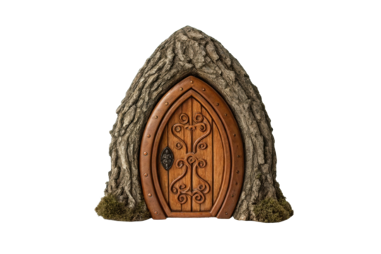 Enchanted tree door entrance for fantasy decor and whimsical home design projects