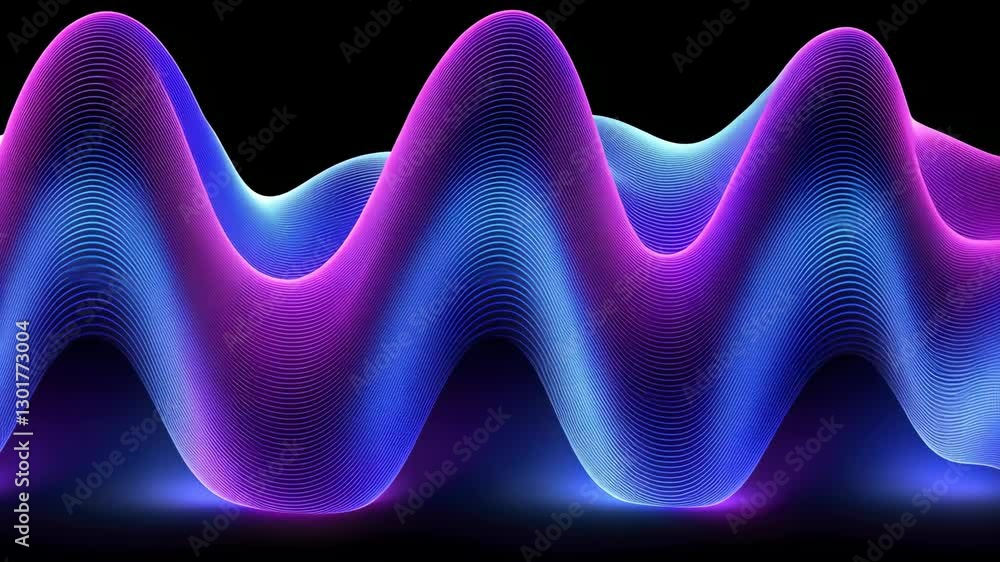 Aufkleber vibrant digital wave pattern with flowing lines shades of purple and blue creates dynamic and futuri