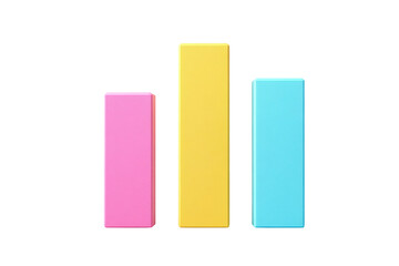 Colorful blocks arranged by height in vibrant hues, cut out