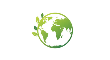 Green Earth Globe Icon Eco-Friendly Sustainability Symbol