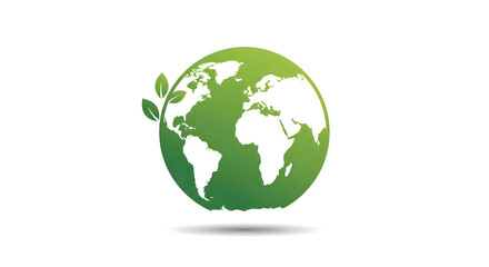 Green Earth Globe Icon Eco-Friendly Sustainability Symbol